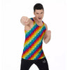 Abstract Rainbow Peace Signs And LGBT Print Pattern Men's Tank Top-grizzshop