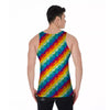 Abstract Rainbow Peace Signs And LGBT Print Pattern Men's Tank Top-grizzshop