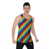 Abstract Rainbow Peace Signs And LGBT Print Pattern Men's Tank Top-grizzshop