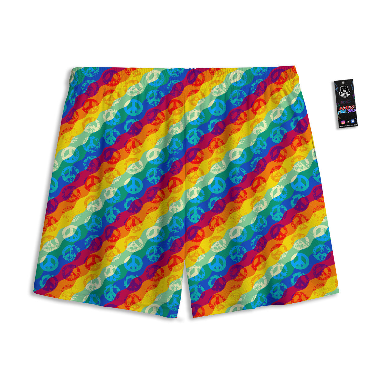 Balloon And Cute Panda Print Pattern Mesh Shorts