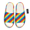 Abstract Rainbow Peace Signs And LGBT Print Pattern Sandals-grizzshop