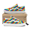 Abstract Rainbow Peace Signs And LGBT Print Pattern Skate Shoes-grizzshop