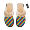 Abstract Rainbow Peace Signs And LGBT Print Pattern Slippers-grizzshop