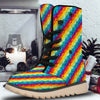 Abstract Rainbow Peace Signs And LGBT Print Pattern Snow Boots-grizzshop