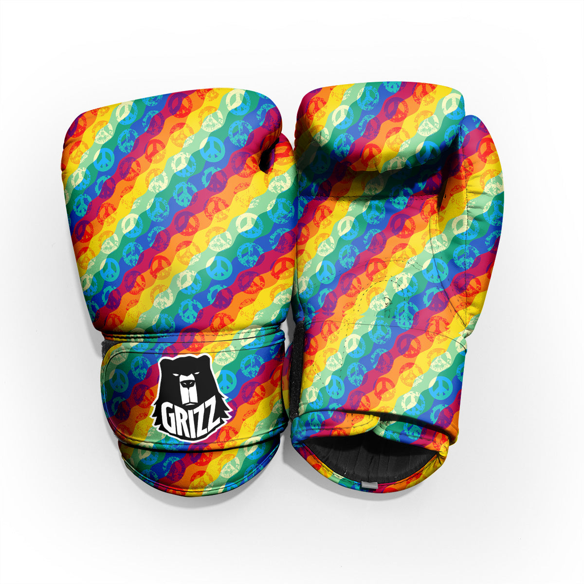 Abstract Rainbow Peace Signs And LGBT Print Pattern Pro Boxing Glove
