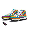 Abstract Rainbow Peace Signs And LGBT Print Pattern White Bball Shoes-grizzshop