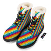 Abstract Rainbow Peace Signs And LGBT Print Pattern Winter Boots-grizzshop