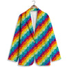 Abstract Rainbow Peace Signs And LGBT Print Pattern Women's Blazer-grizzshop