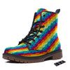 Abstract Rainbow Peace Signs And LGBT Print Pattern Work Boots-grizzshop