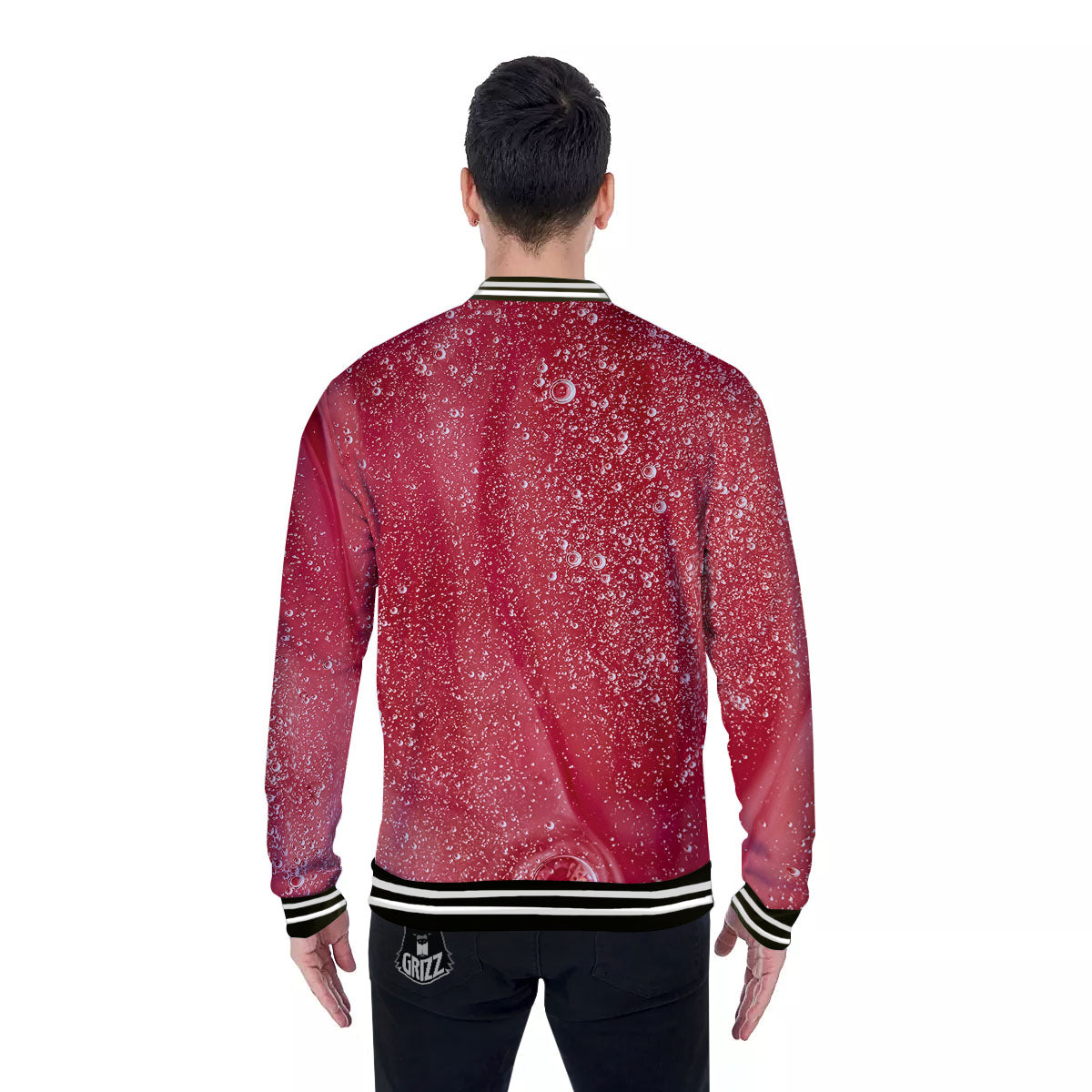 Abstract Red Liquid Baseball Jacket-grizzshop