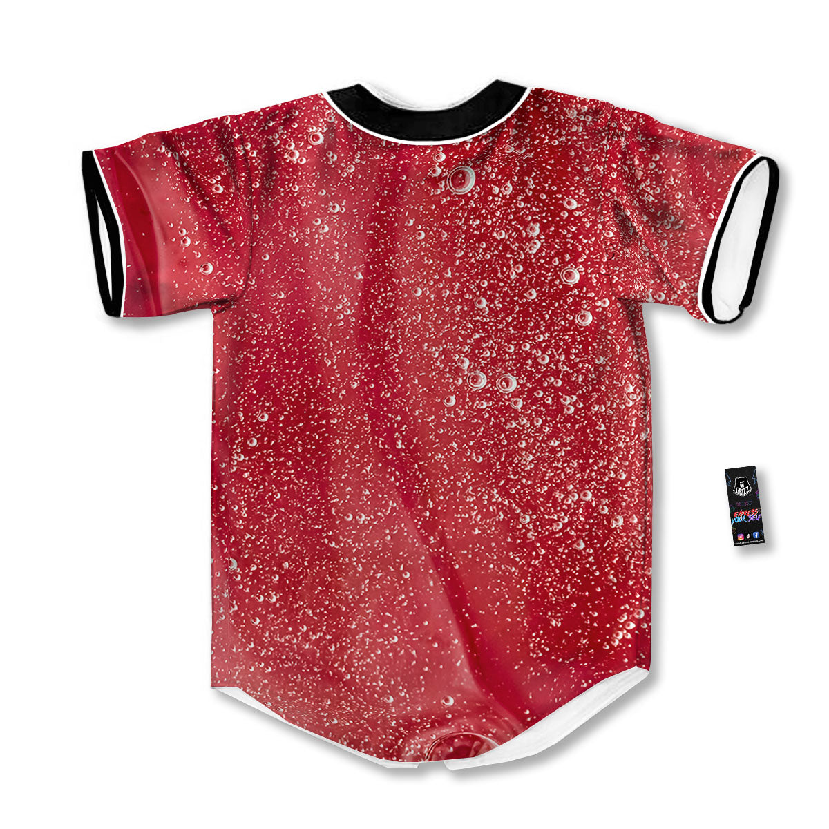 Abstract Red Liquid Baseball Jersey-grizzshop