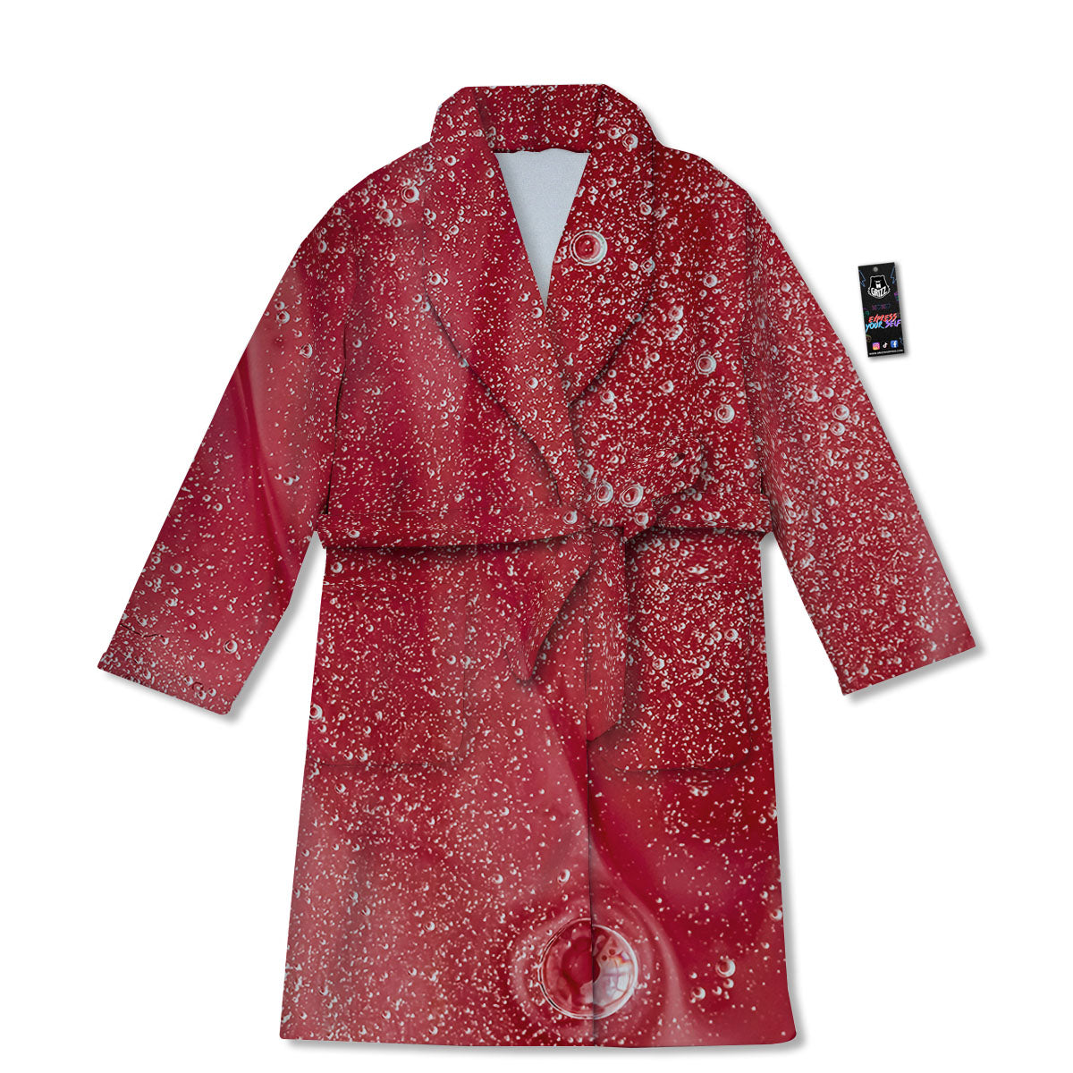 Abstract Red Liquid Bathrobe-grizzshop