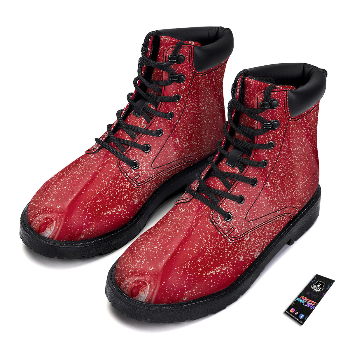 Abstract Red Liquid Boots-grizzshop