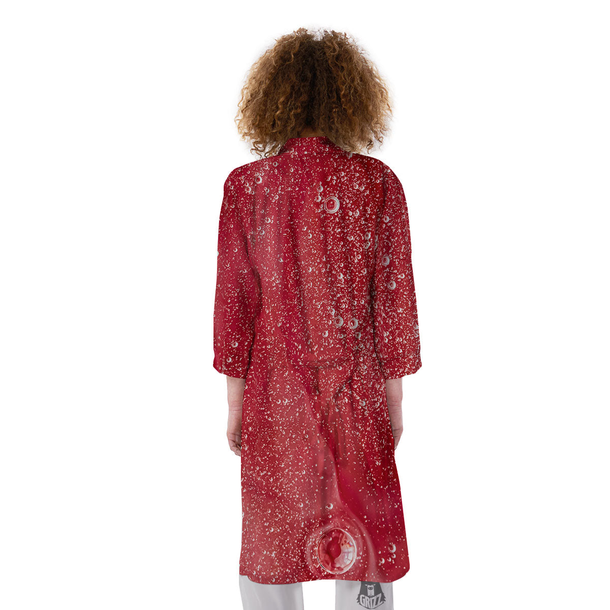 Abstract Red Liquid Kimono-grizzshop