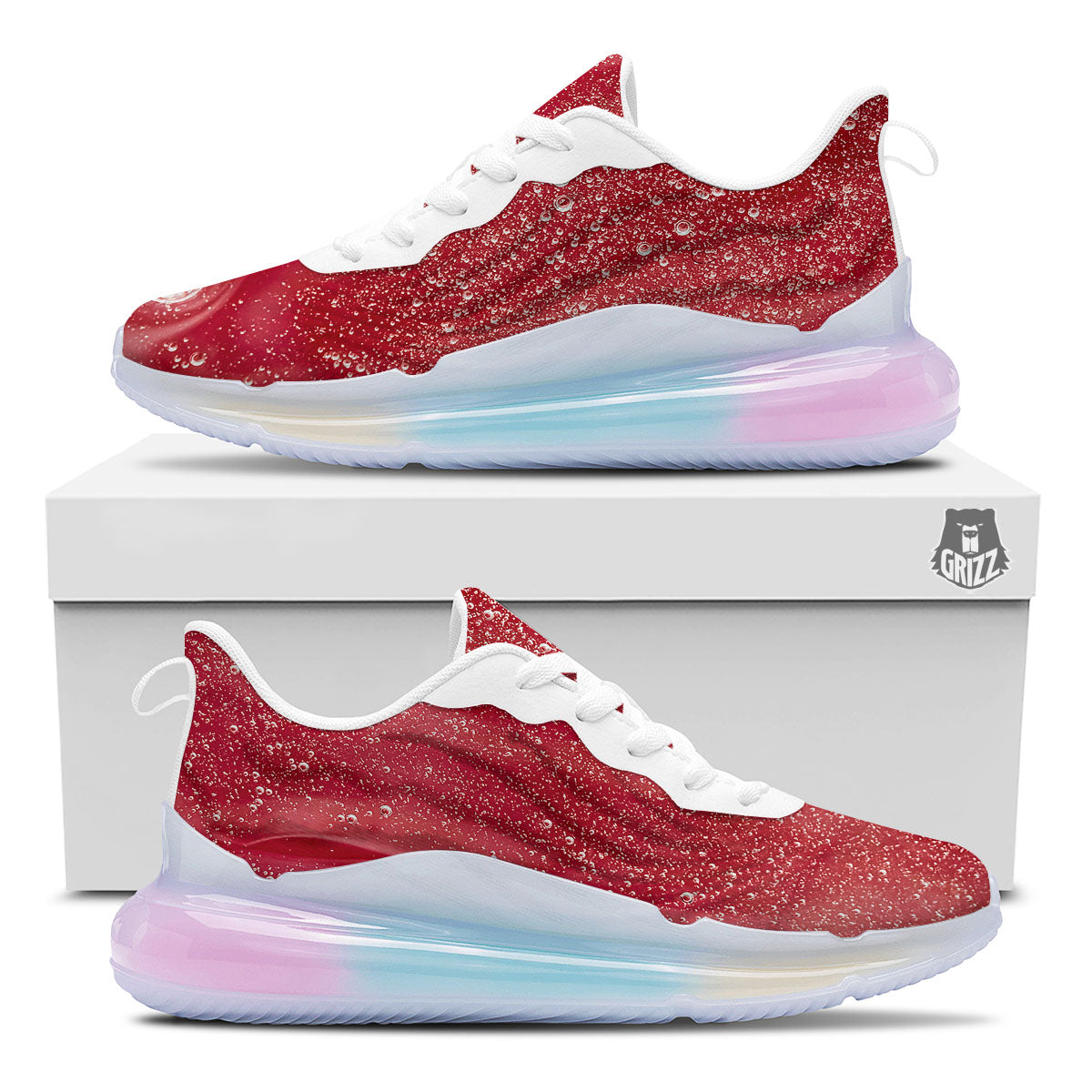 Abstract Red Liquid Running Sneakers-grizzshop