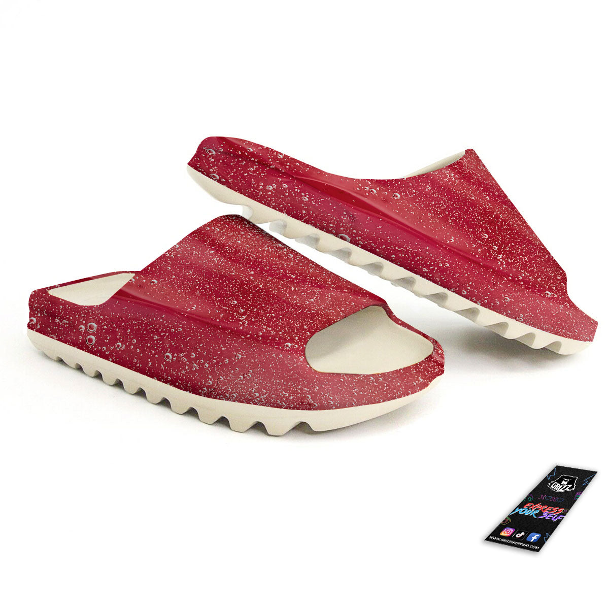 Abstract Red Liquid Sandals-grizzshop