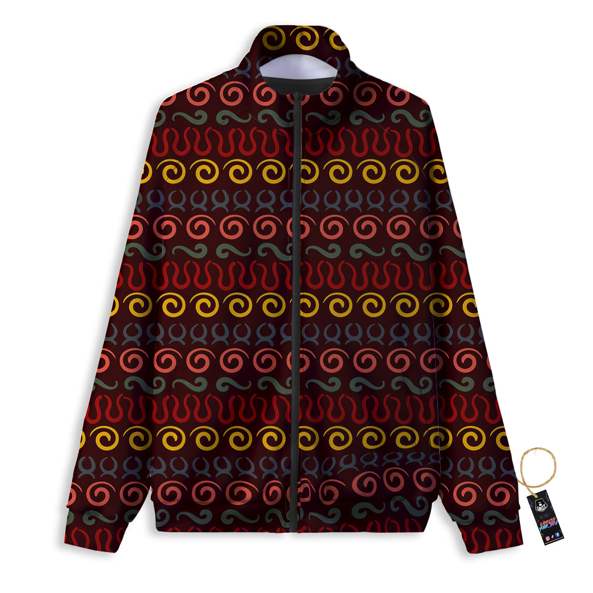 Abstract Red Liquid Track Jacket-grizzshop