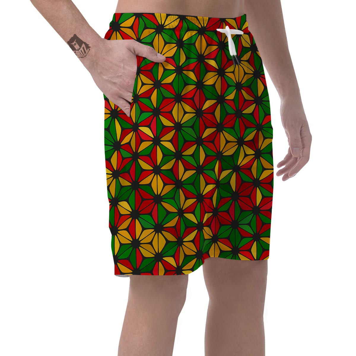 Abstract Reggae Rasta Men's Shorts-grizzshop