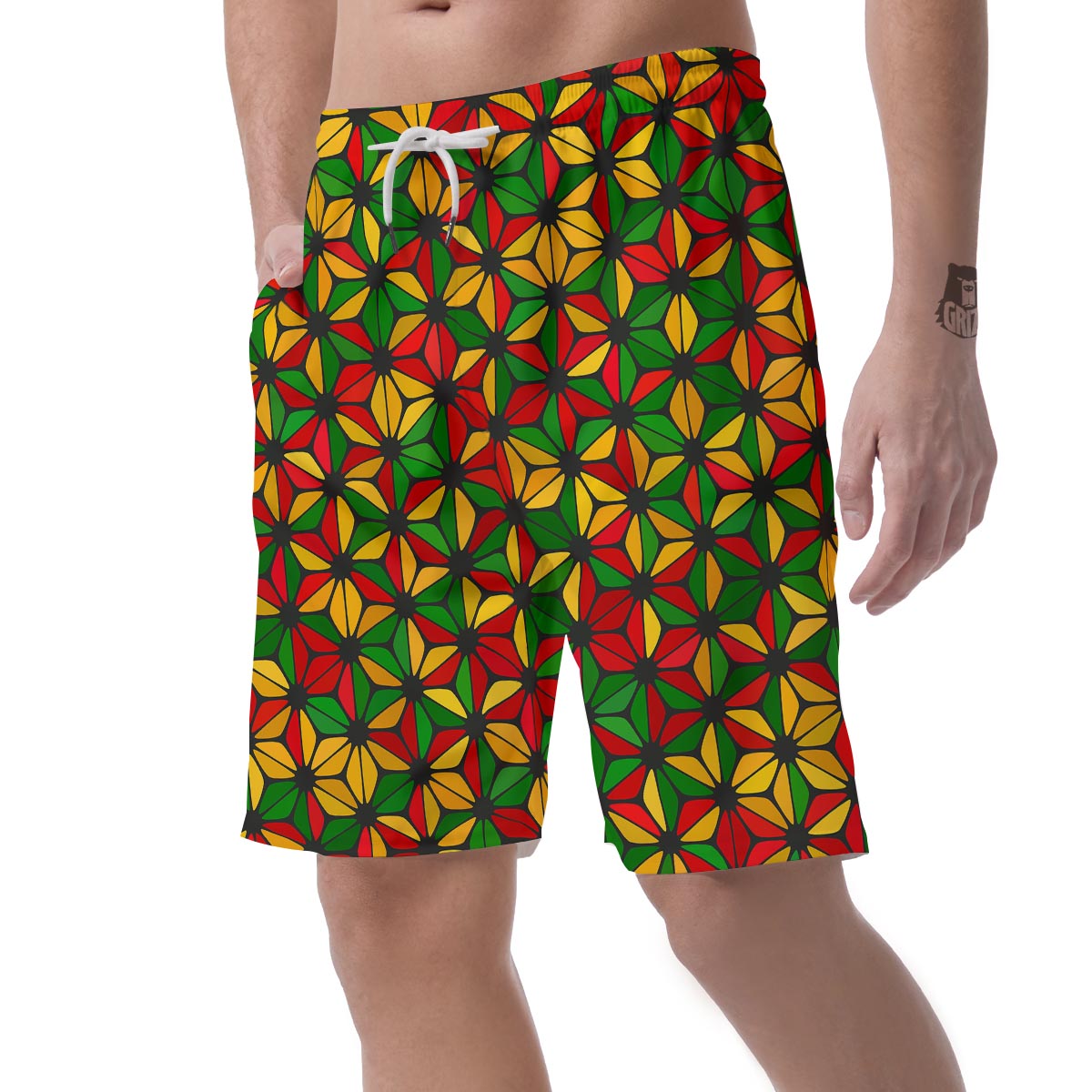 Abstract Reggae Rasta Men's Shorts-grizzshop