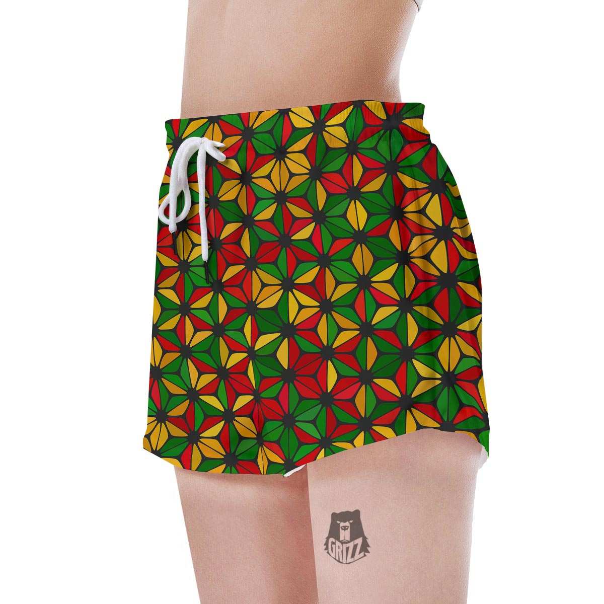 Abstract Reggae Rasta Women's Shorts-grizzshop