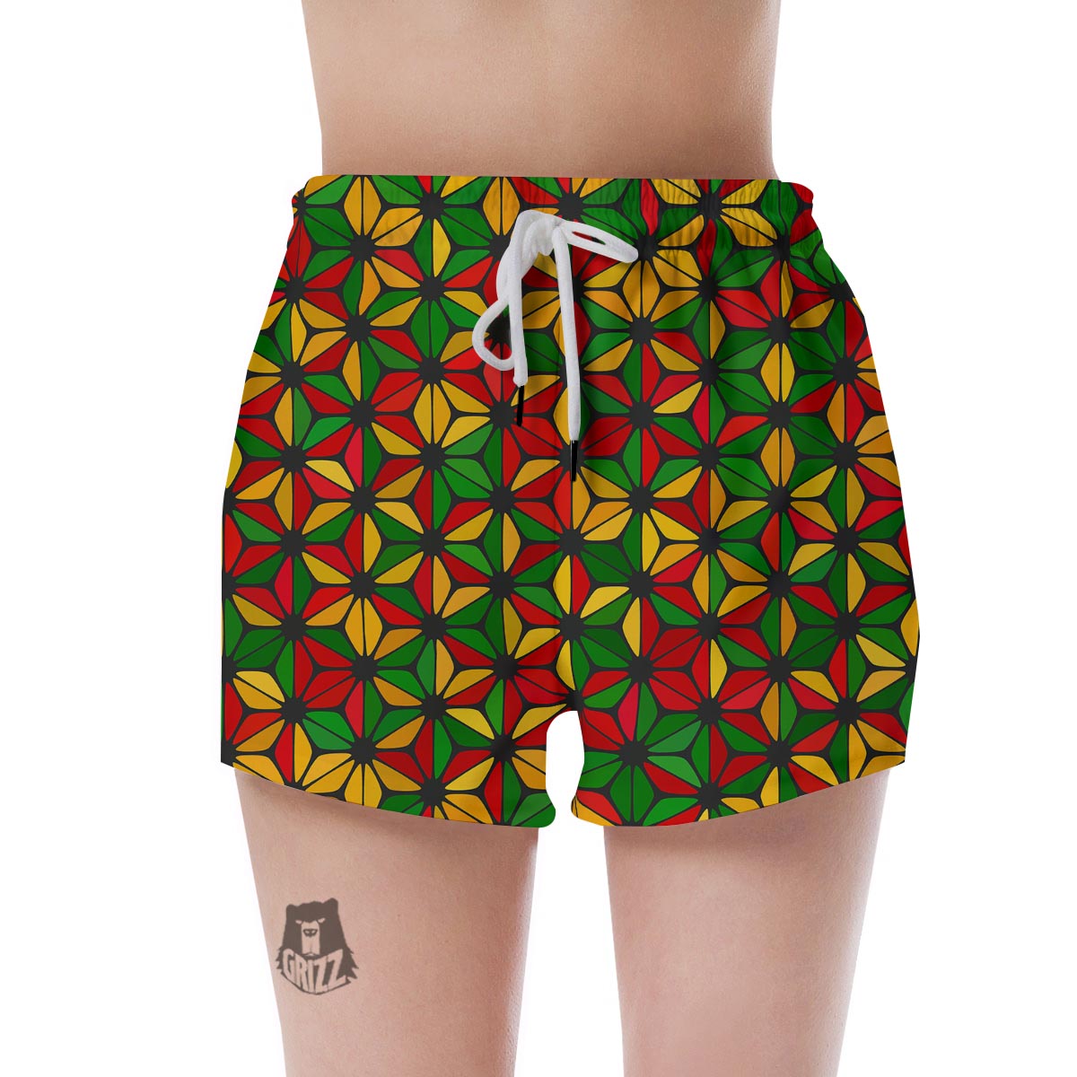 Abstract Reggae Rasta Women's Shorts-grizzshop
