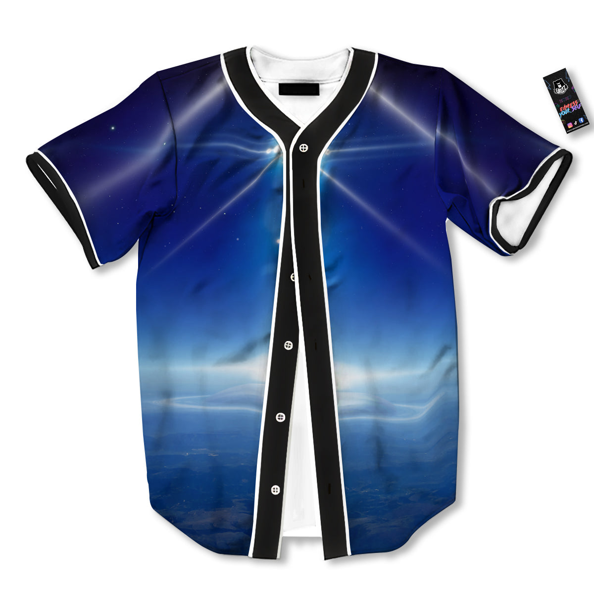 Abstract Sci Fi On Earth Print Baseball Jersey-grizzshop