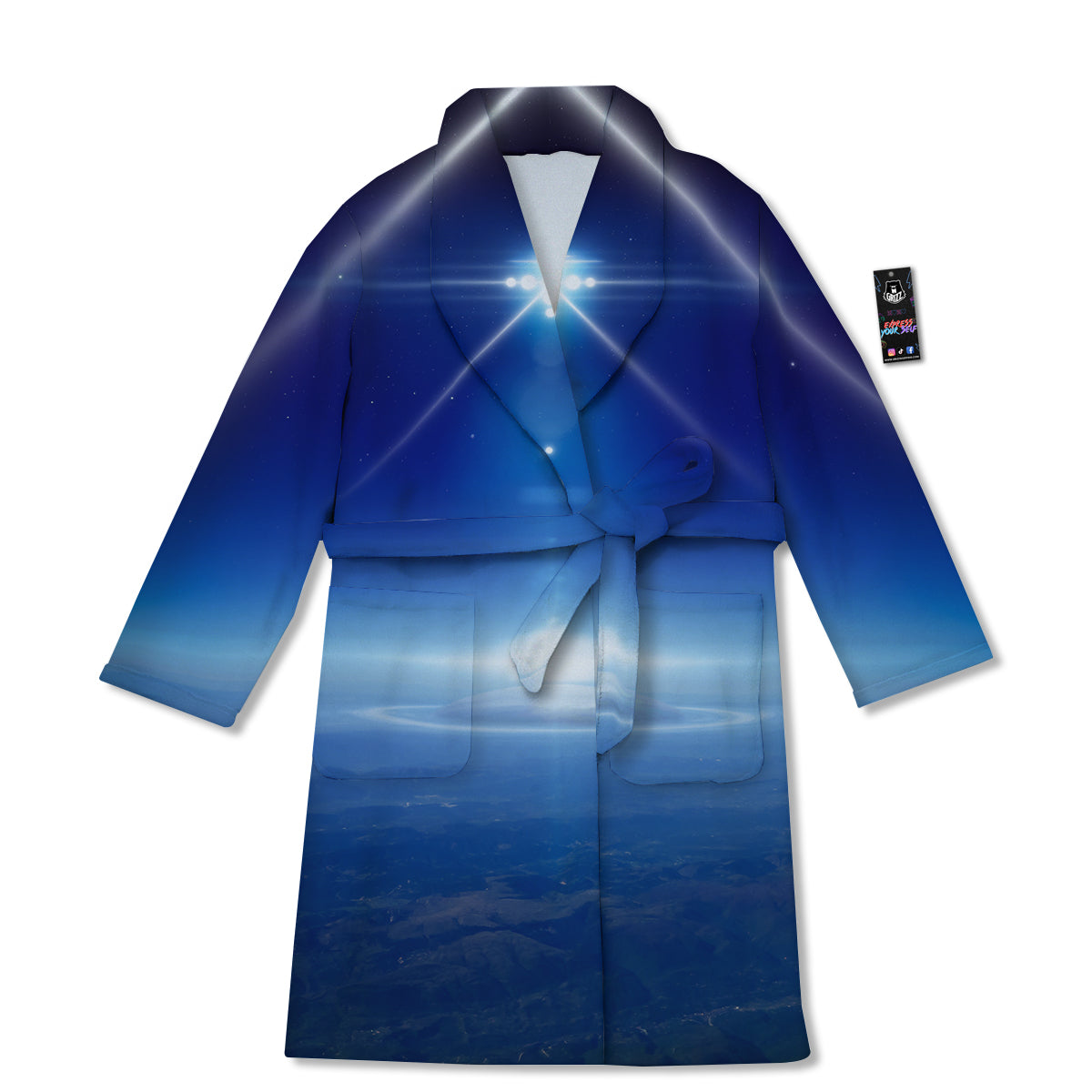 Abstract Sci Fi On Earth Print Bathrobe-grizzshop