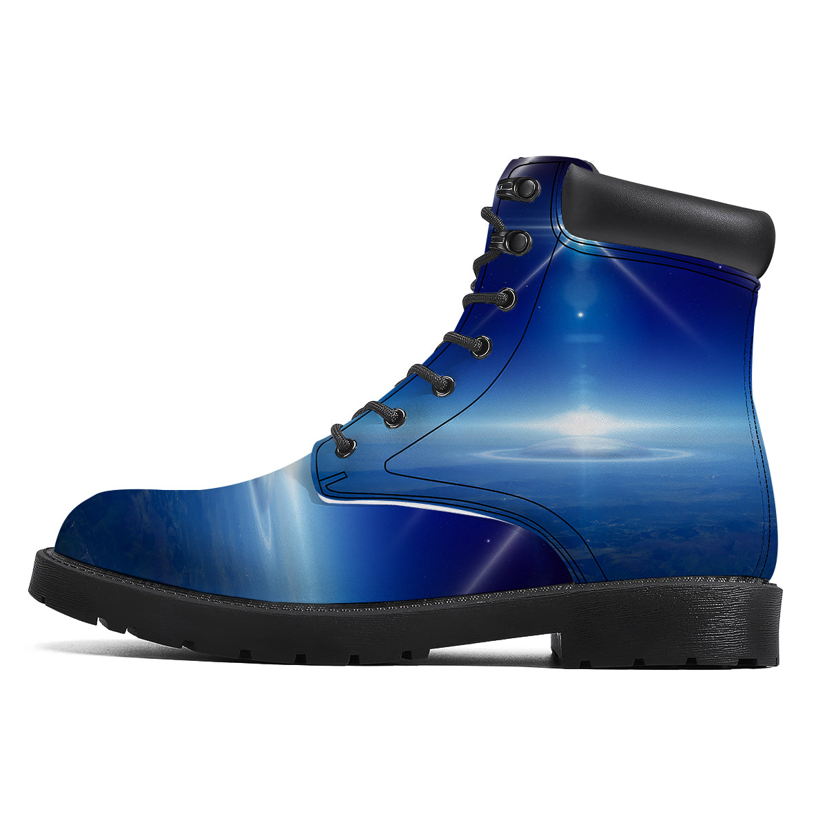 Abstract Sci Fi On Earth Print Boots-grizzshop