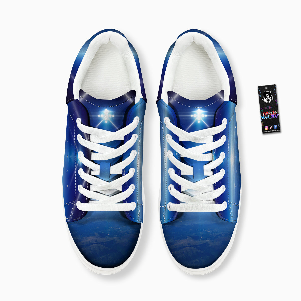 Abstract Sci Fi On Earth Print Platform Shoes-grizzshop