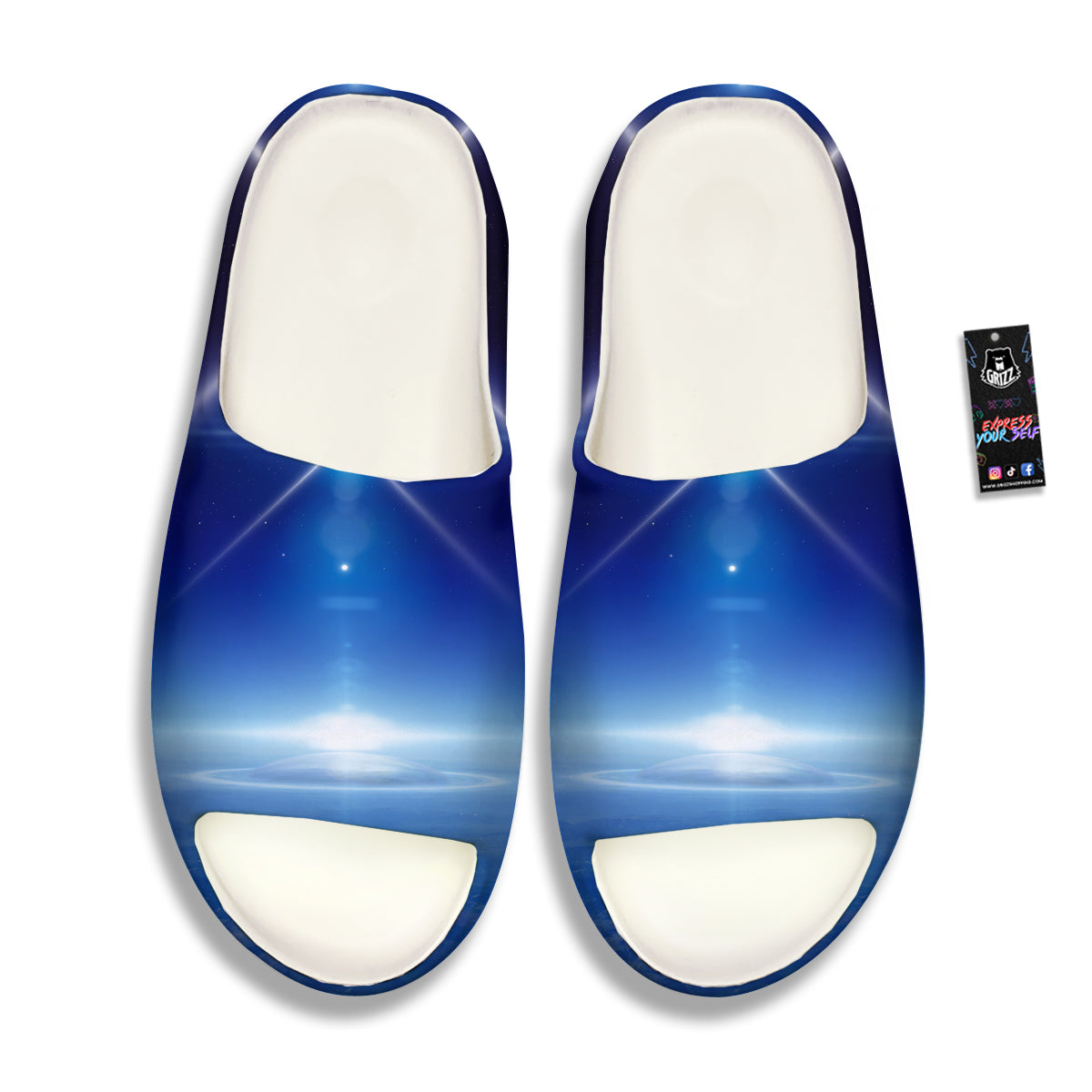 Abstract Sci Fi On Earth Print Sandals-grizzshop
