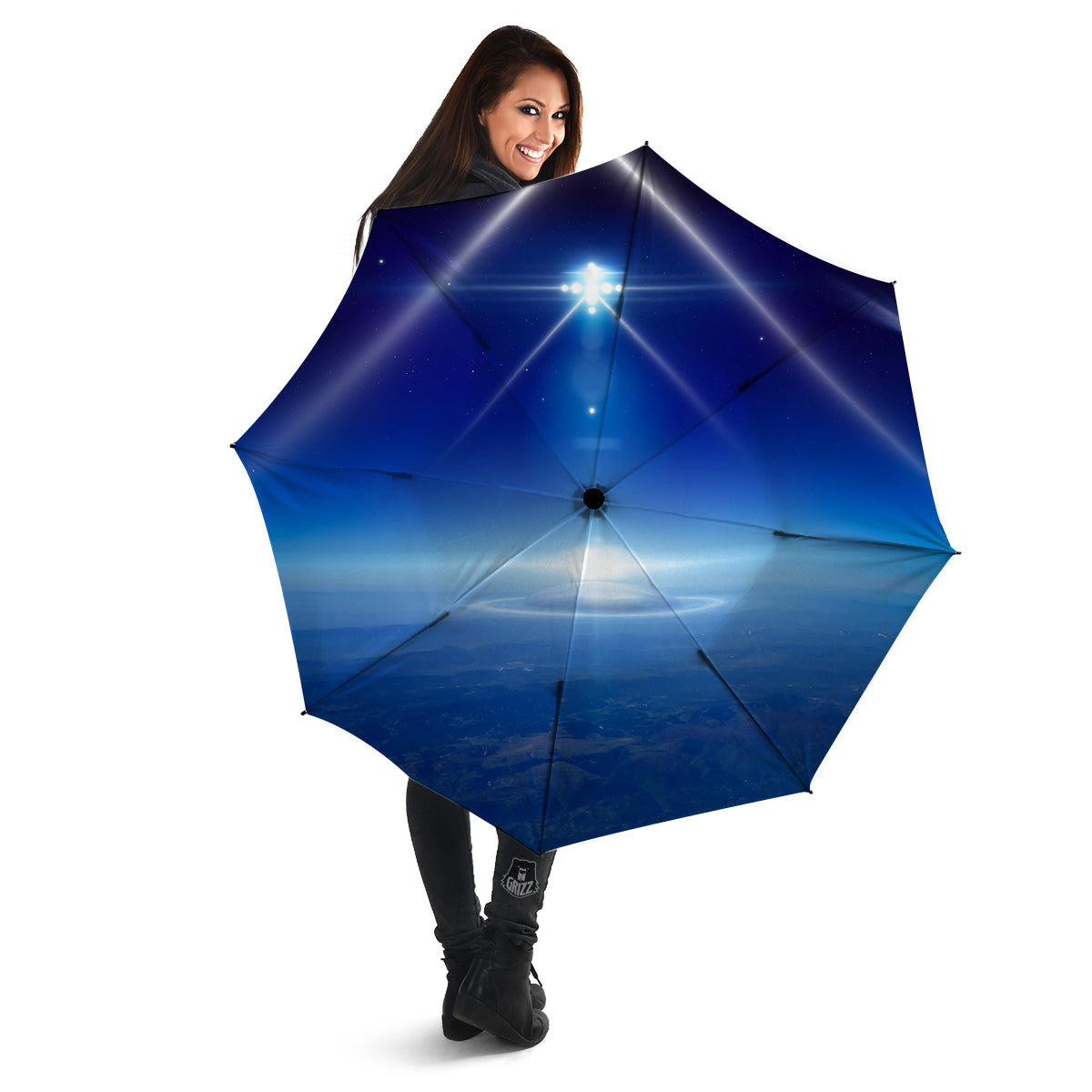 Abstract Sci Fi On Earth Print Umbrella-grizzshop