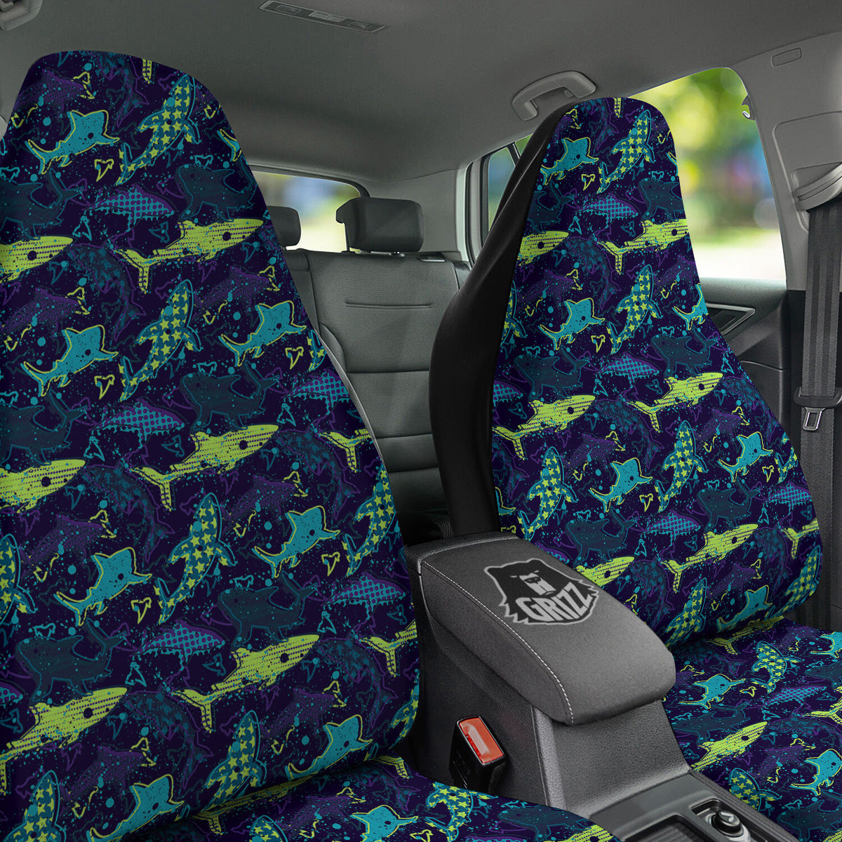 Abstract Shark Print Pattern Car Seat Covers-grizzshop