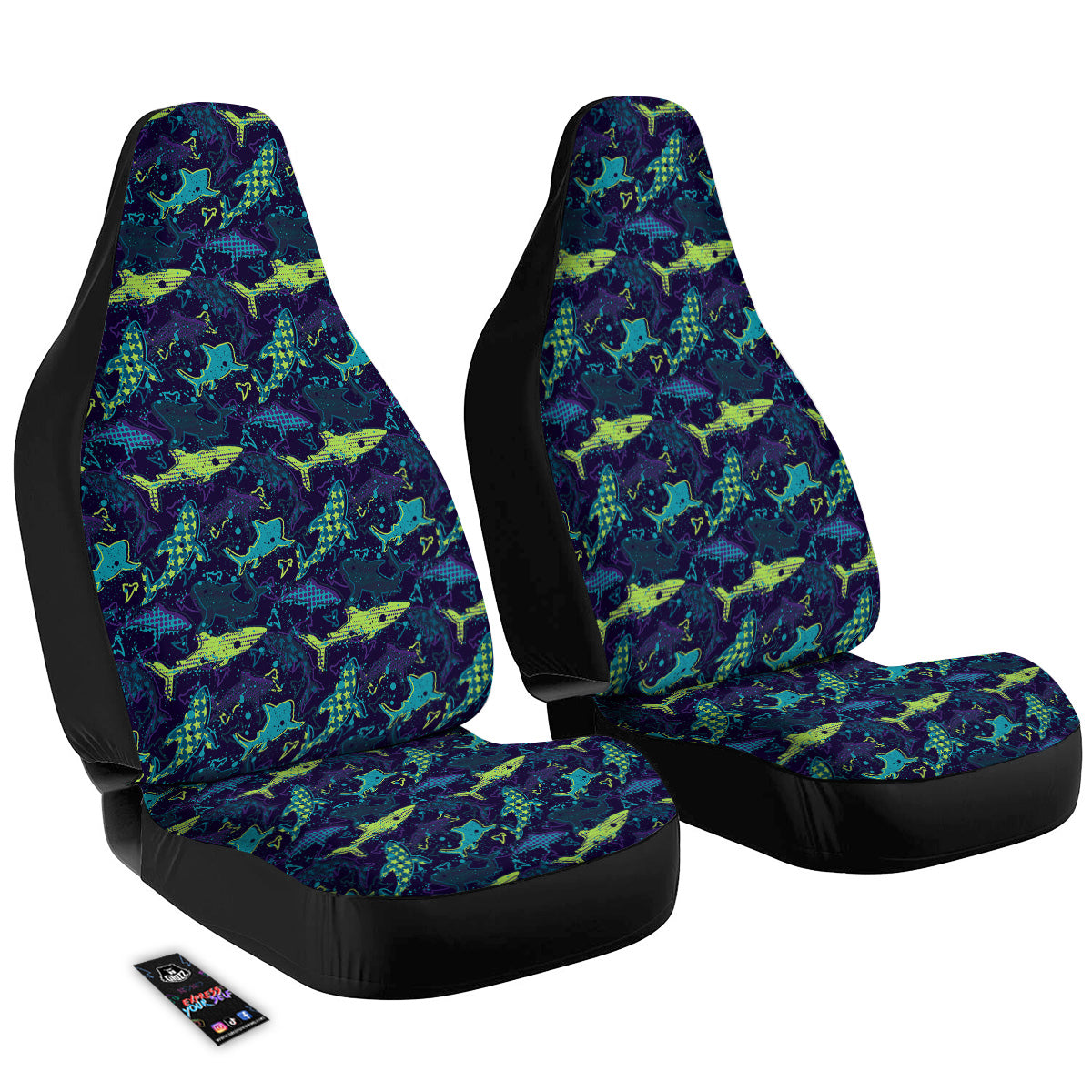 Abstract Shark Print Pattern Car Seat Covers-grizzshop