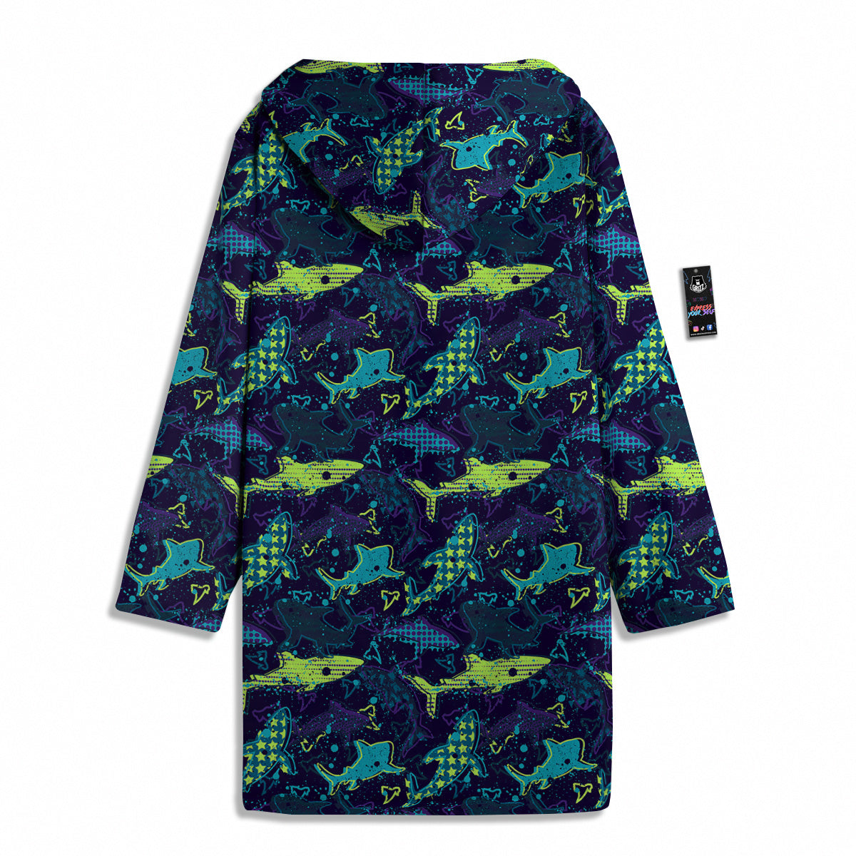 Abstract Shark Print Pattern Men's Windbreaker Jacket-grizzshop