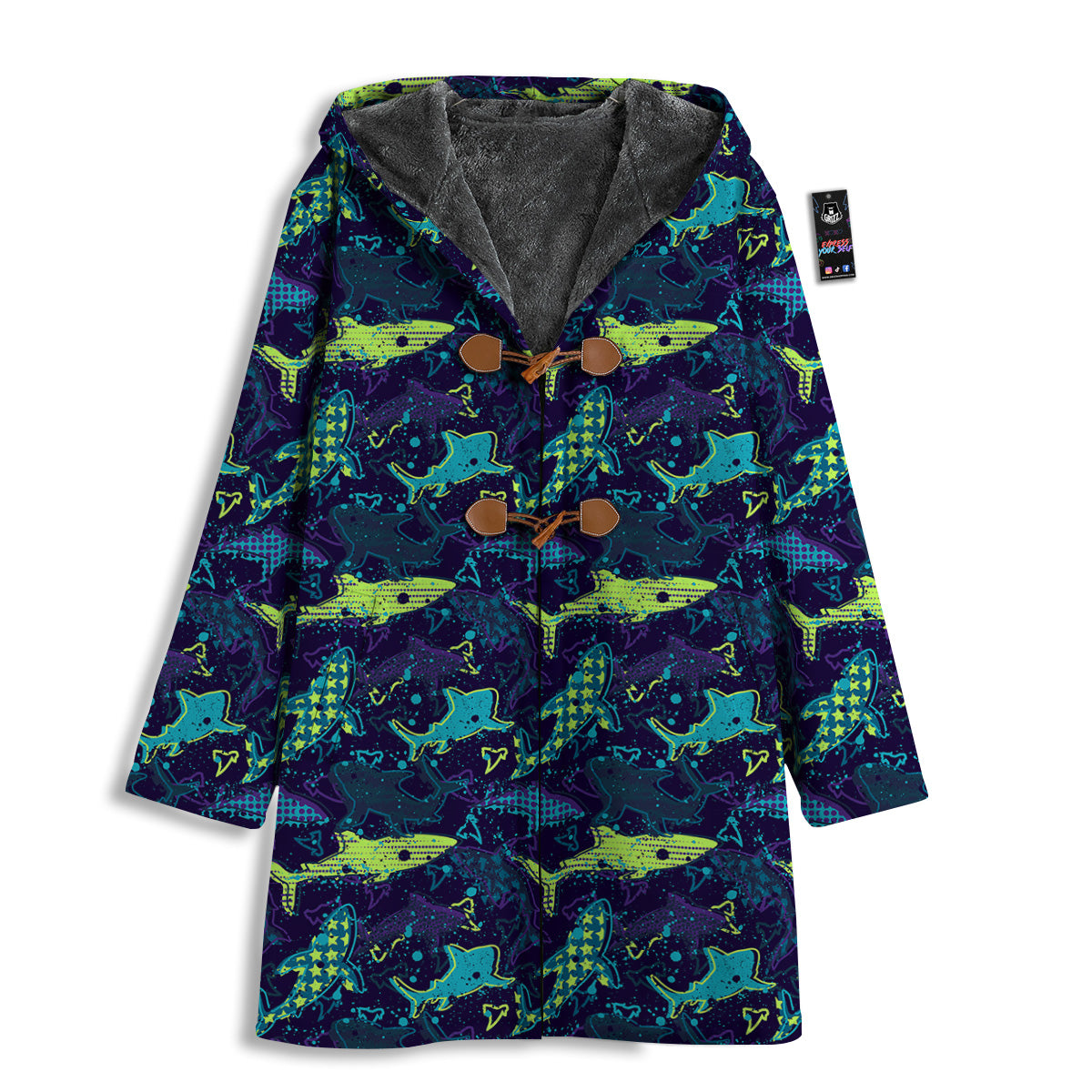 Abstract Shark Print Pattern Men's Windbreaker Jacket-grizzshop