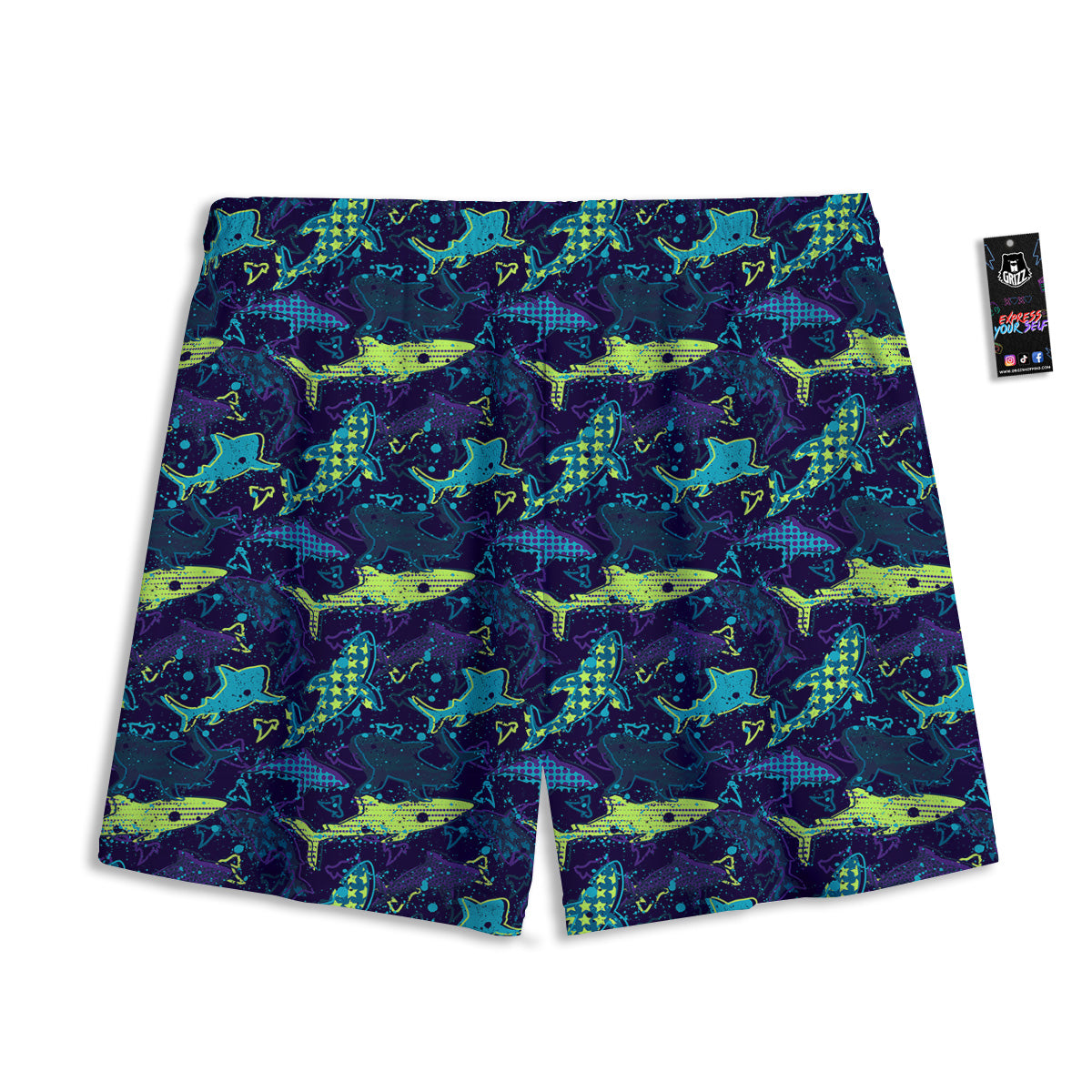 Banana Tropical Green Print Pattern Mesh Shorts