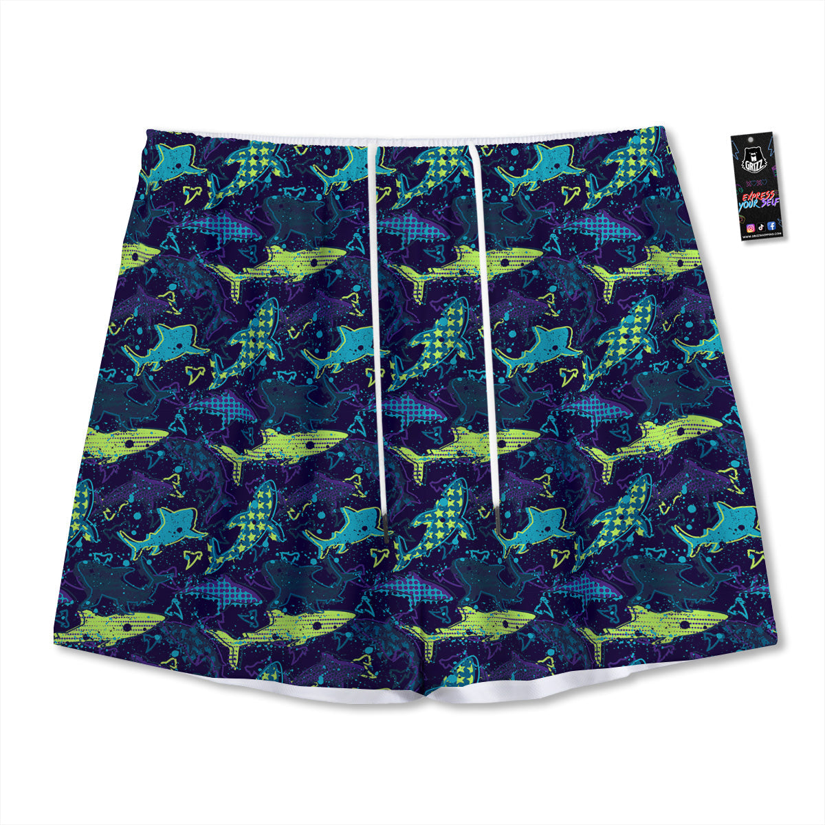 Banana Tropical Green Print Pattern Mesh Shorts