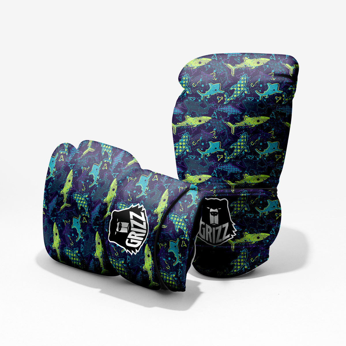 Abstract Shark Print Pattern Pro Boxing Glove