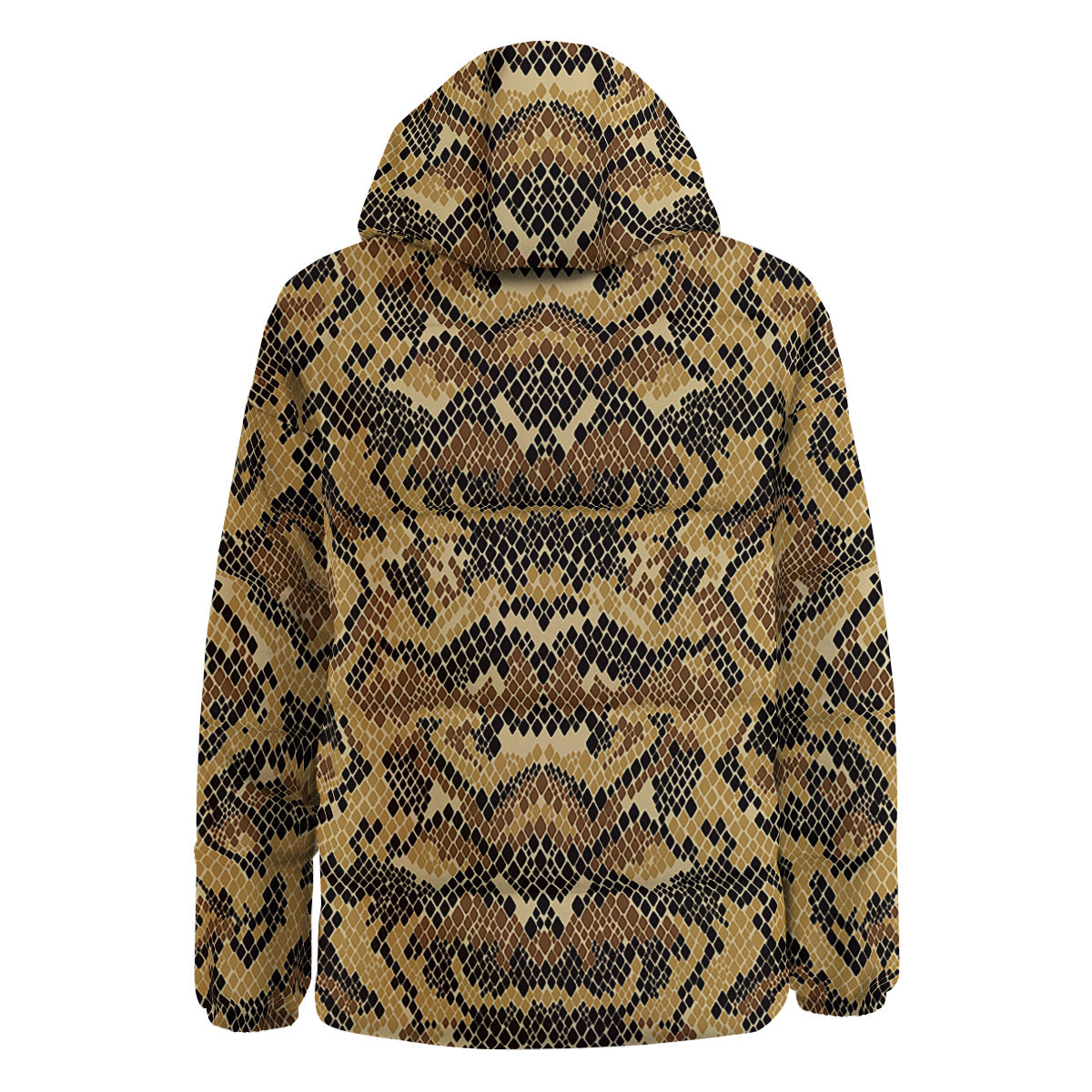 Abstract Snake Skin Print Down Jacket-grizzshop