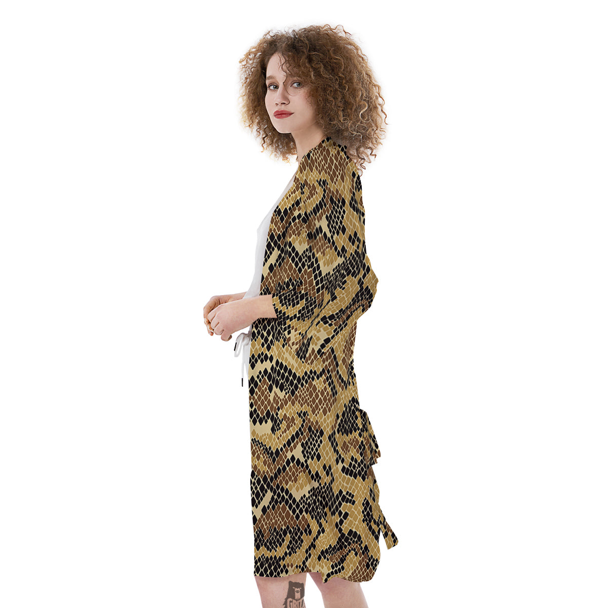 Abstract Snake Skin Print Kimono-grizzshop