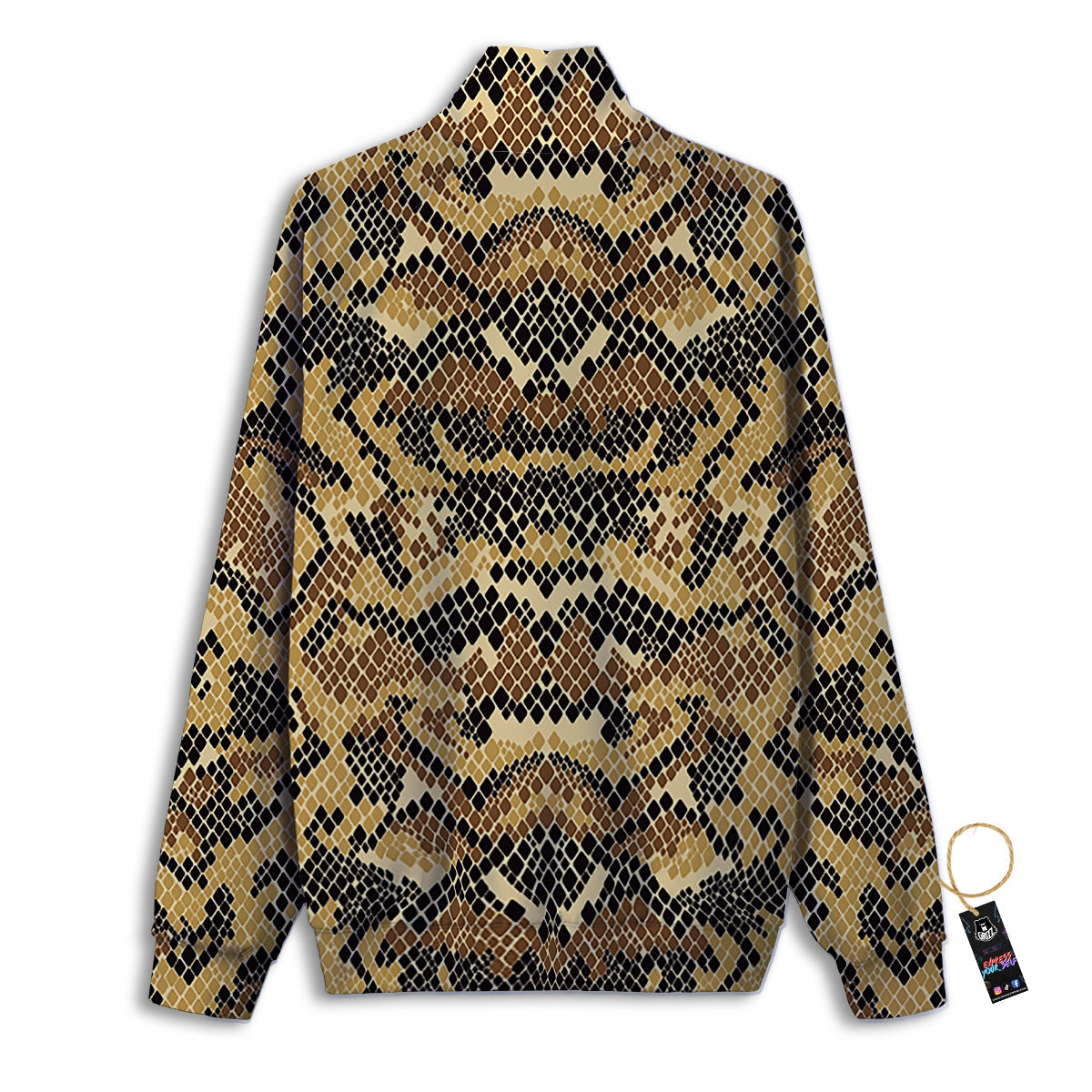 Abstract Snake Skin Print Track Jacket-grizzshop