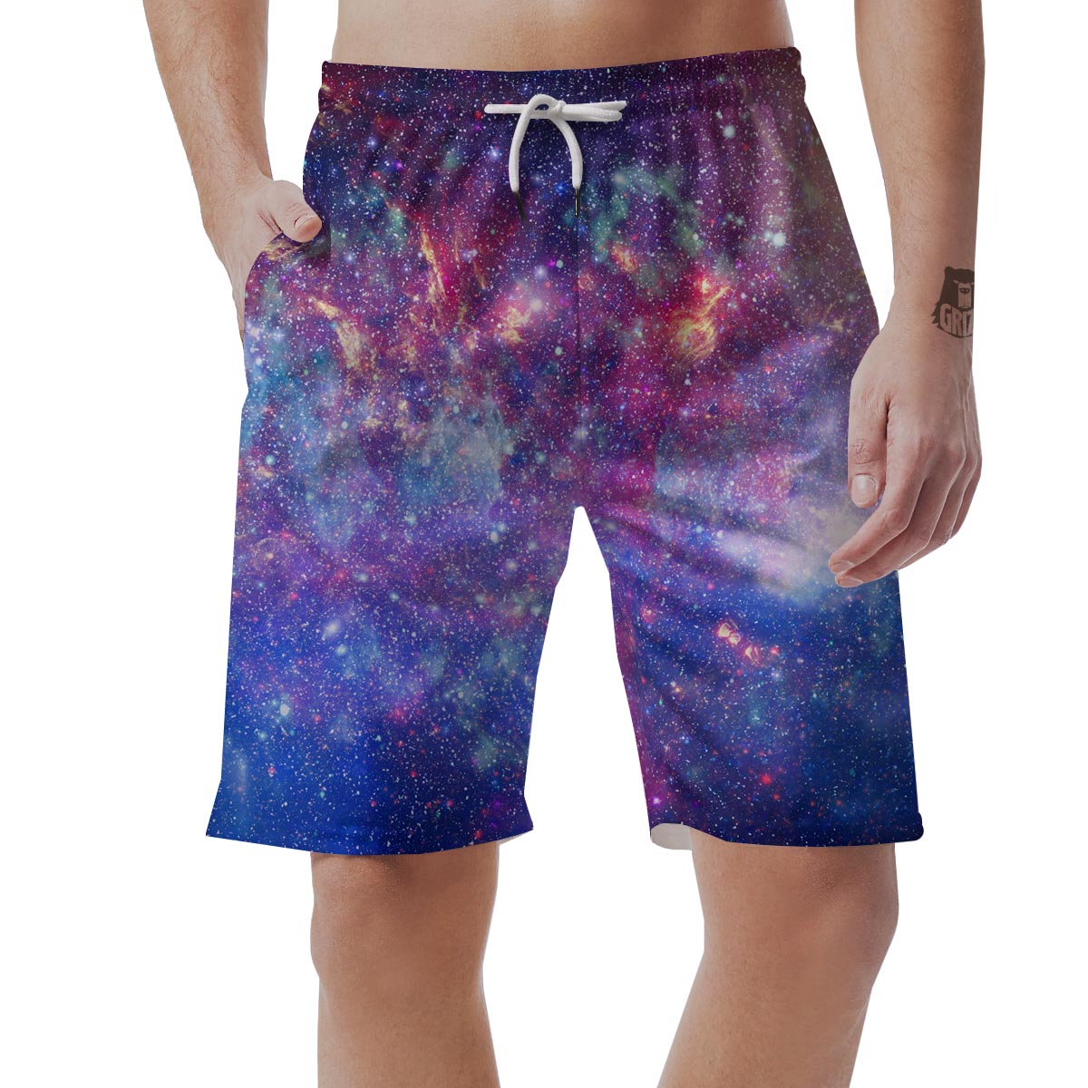 Abstract Starfield Galaxy Space Men's Shorts-grizzshop