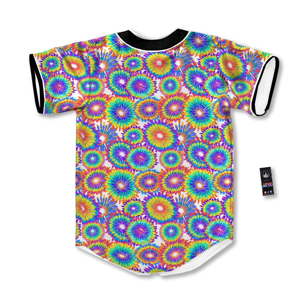 Abstract Sunflower Colorful Print Pattern Baseball Jersey-grizzshop