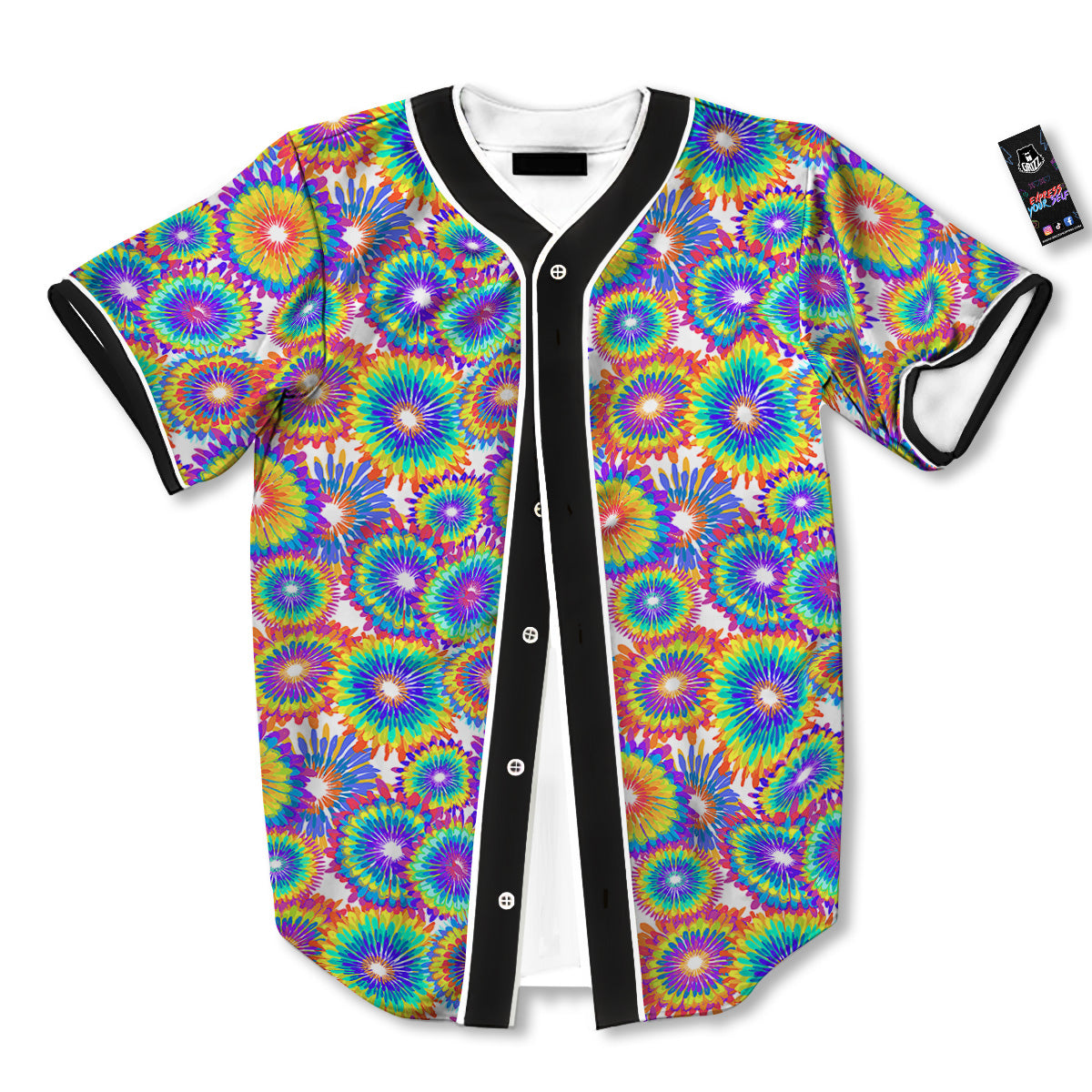 Abstract Sunflower Colorful Print Pattern Baseball Jersey-grizzshop
