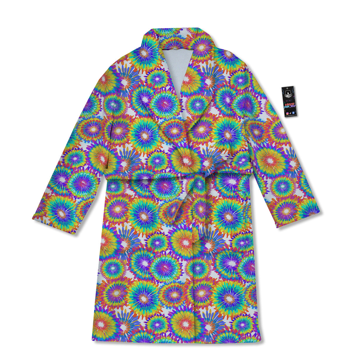 Abstract Sunflower Colorful Print Pattern Bathrobe-grizzshop