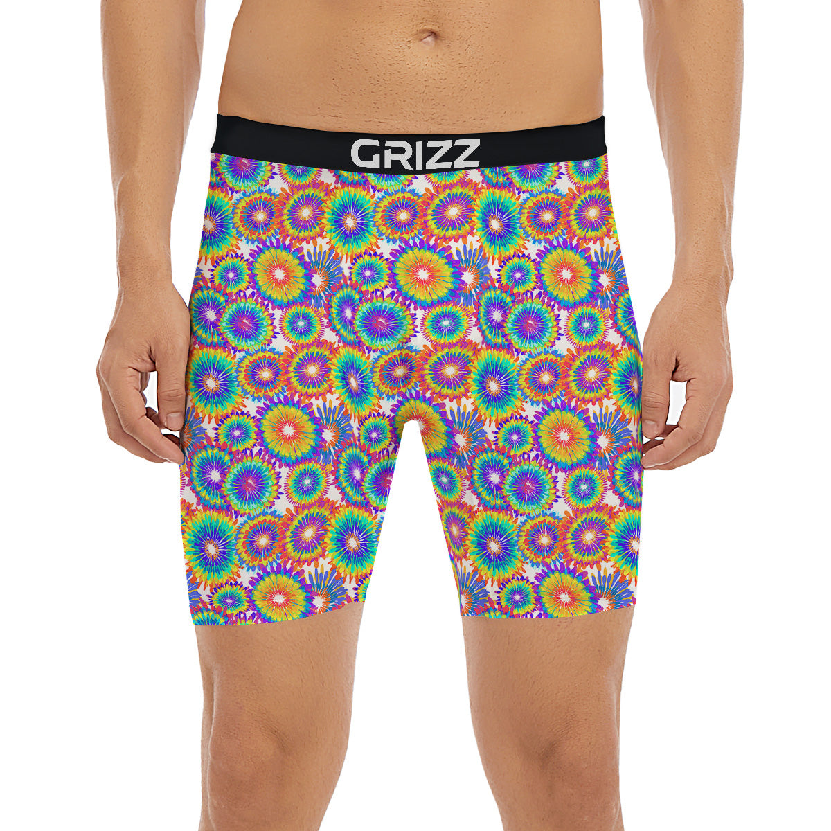 Abstract Sunflower Colorful Print Pattern Boxer Briefs-grizzshop