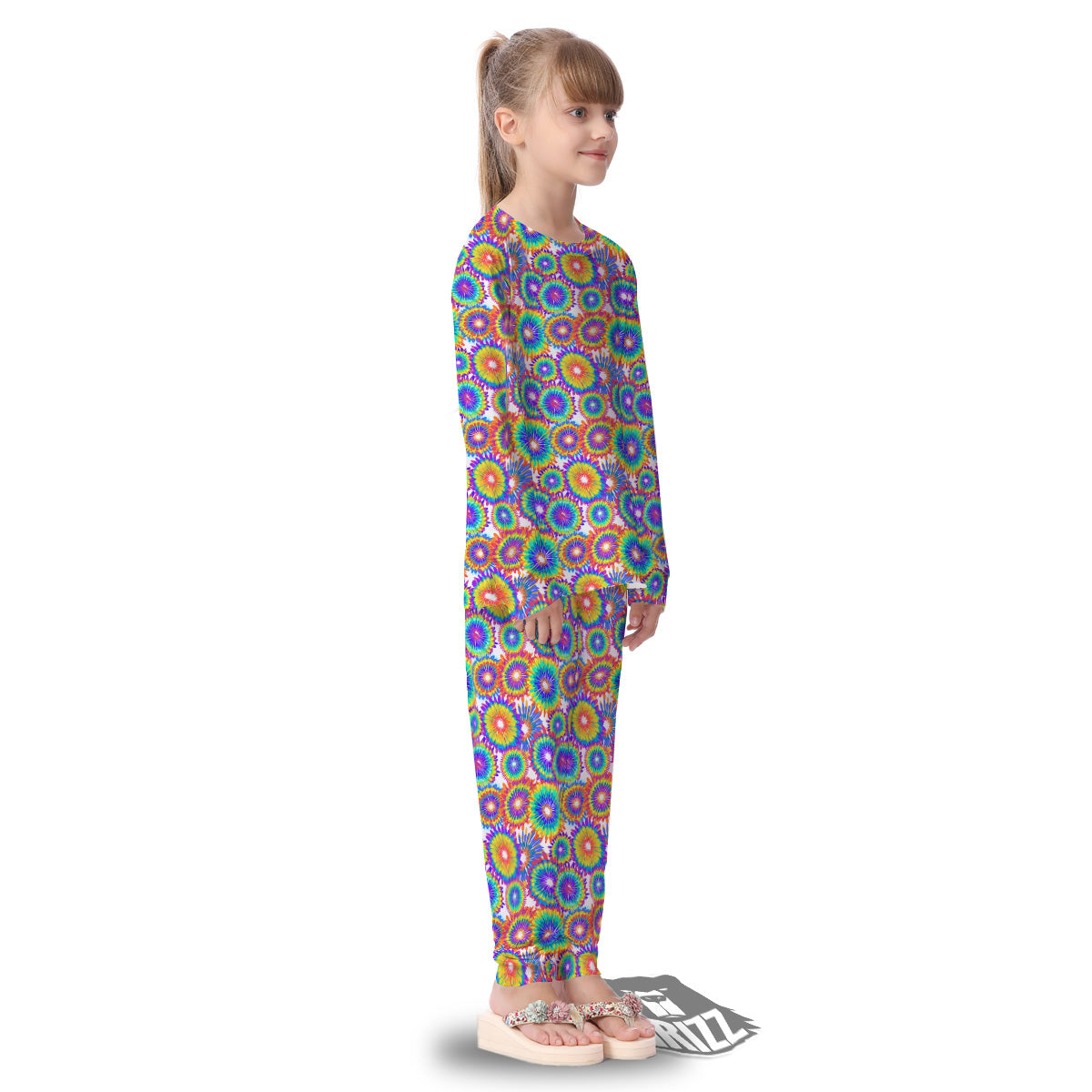 Abstract Sunflower Colorful Print Pattern Kid's Pajamas-grizzshop
