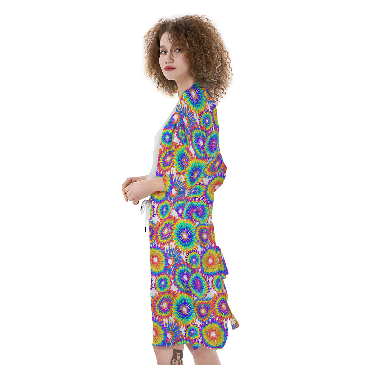 Abstract Sunflower Colorful Print Pattern Kimono-grizzshop