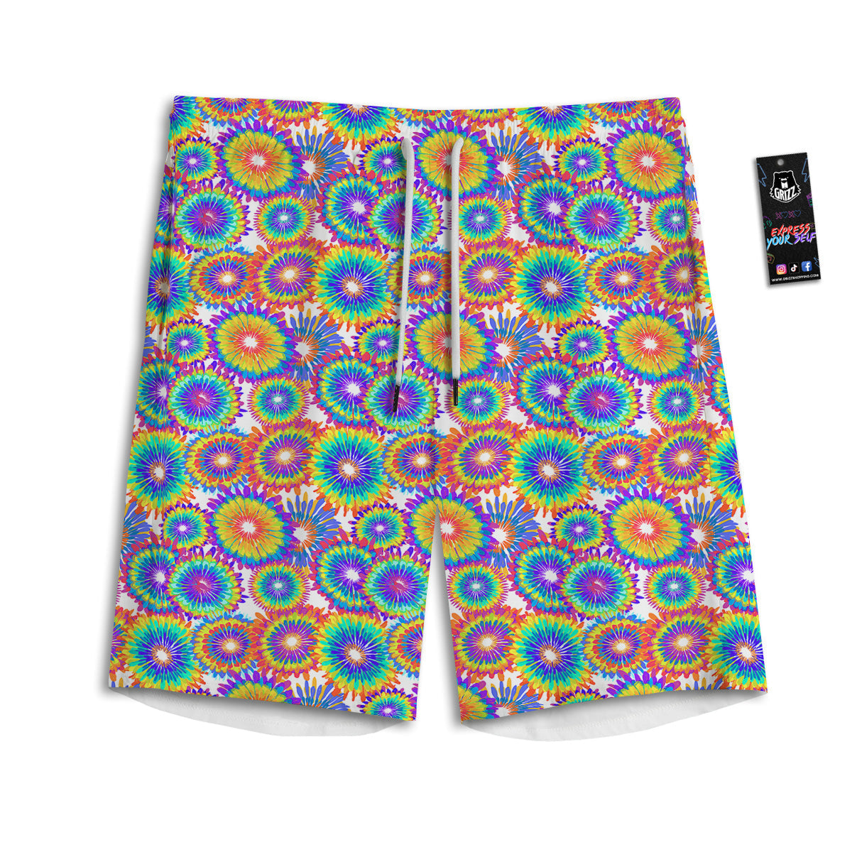 Abstract Sunflower Colorful Print Pattern Men's Athletic Shorts