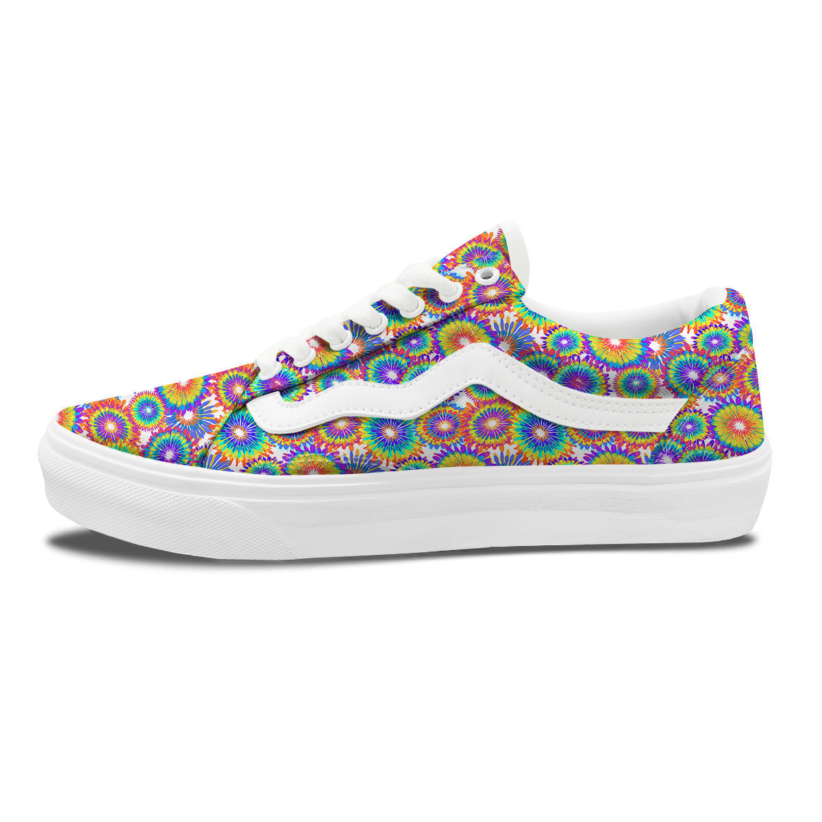 Abstract Sunflower Colorful Print Pattern Skate Shoes-grizzshop